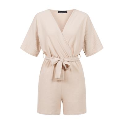 Jumpsuit CLOUD 5IVE "CLOUD 5IVE Playsuit", Damen, Gr. XL, US-Größen, beige, 95% Polyester, 5% Elasthan, unifarben, normal, Overalls Jumpsuit