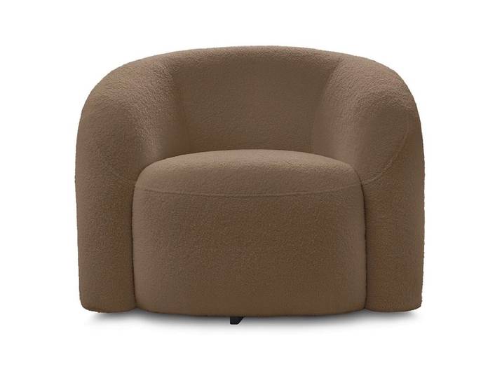 Sessel BOBOCHIC ELINA Boucle-Stoff rotbraun