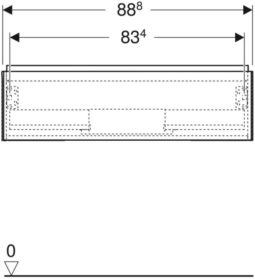 Geberit Waschtischunterschrank One 88,8x50,4x47cm, Eiche/Mela Holz, 1 Laden (505073005)