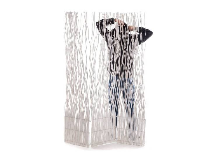 DESIGN DELIGHTS Paravent RAUMTEILER WAVE 3 , Weide, 170x120cm (HxB), Paravent, Trennwand