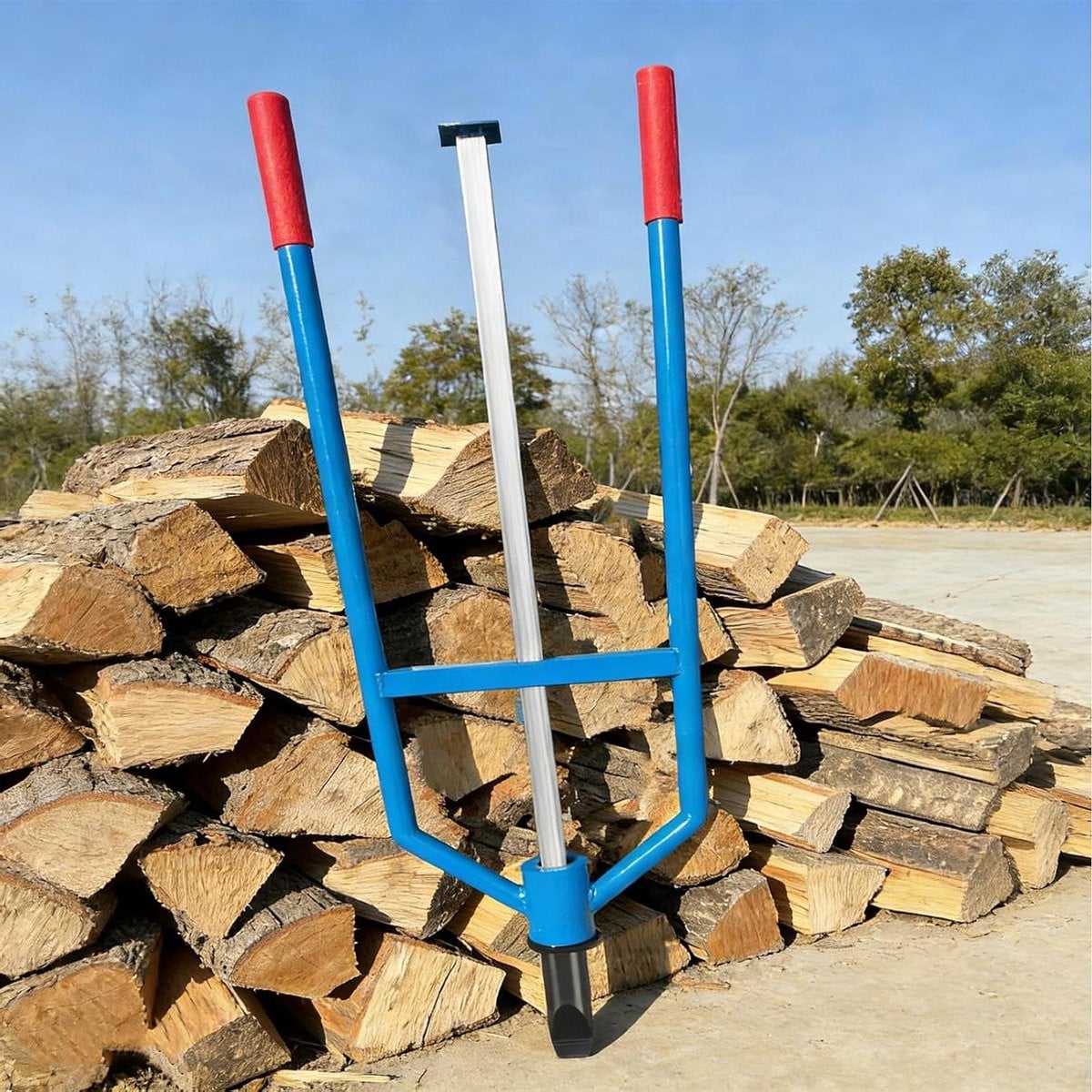 Handmatige houtsplijter zwart - 94 cm lengte