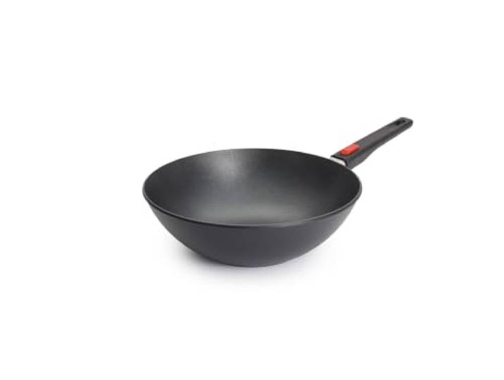 WOLL D-Lite Aluminium Wok 30cm Induktion PFAS-frei abnehmbarer Stiel QXP Beschichtung, Induktion, tiefe Wokform, abnehmbarer Stiel, bis 300 °C