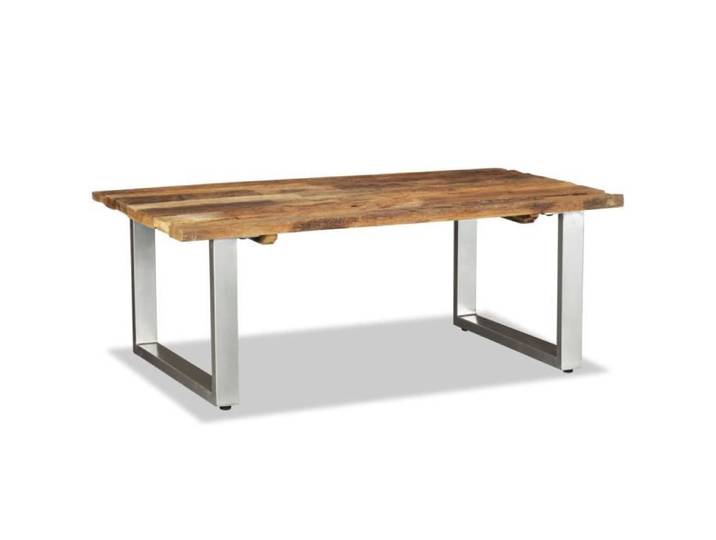 Table basse - MOTHINESSTO - qq2534 - Bois de récupération massif - Fer forgé - Vintage