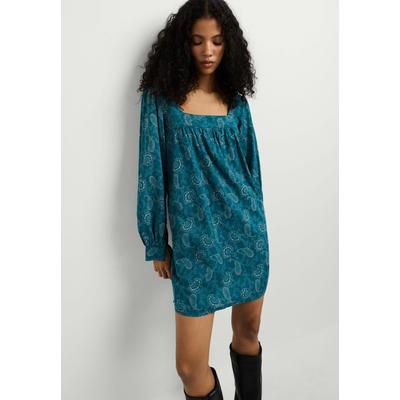 Maxikleid PEPE JEANS "Kleid GEMMA DRESS", Damen, Gr. M, Normalgrößen, blau (duck grün), 75% Baumwolle, 25% Viskose, Kleider Maxikleid