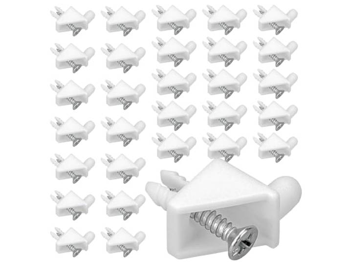 Lot de 30 supports de plancher - 5 mm - Blanc - #101558 - Convient comme pièce de rechange pour supports d'étagère IKEA PAX - Support de sol - Blanc - Pour la réparation des armoires