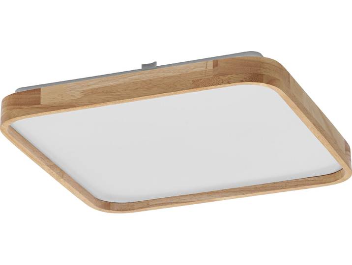 OSRAM ORBIS Alicia LED-Deckenleuchte mit Holzdekor, 16W, 1000lm, 3000K, 292x292mm, freundliches Warmweiß, durch Klicken dimmbar, IP20 Schutz, Montageschrauben und Dübel inklusive