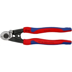 Knipex, Bolzenschneider + Seitenschneider, Drahtseilschere L.190mm f.Drahtseil-D.6mm Kopf poliert Griff 2Komp.-Hüllen geschmiedet (190 mm)