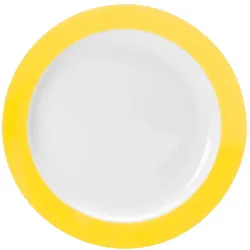 COLOURS Menüteller (mit Fahne) - (Ø 25,5 cm) - Gelb, 6er Set