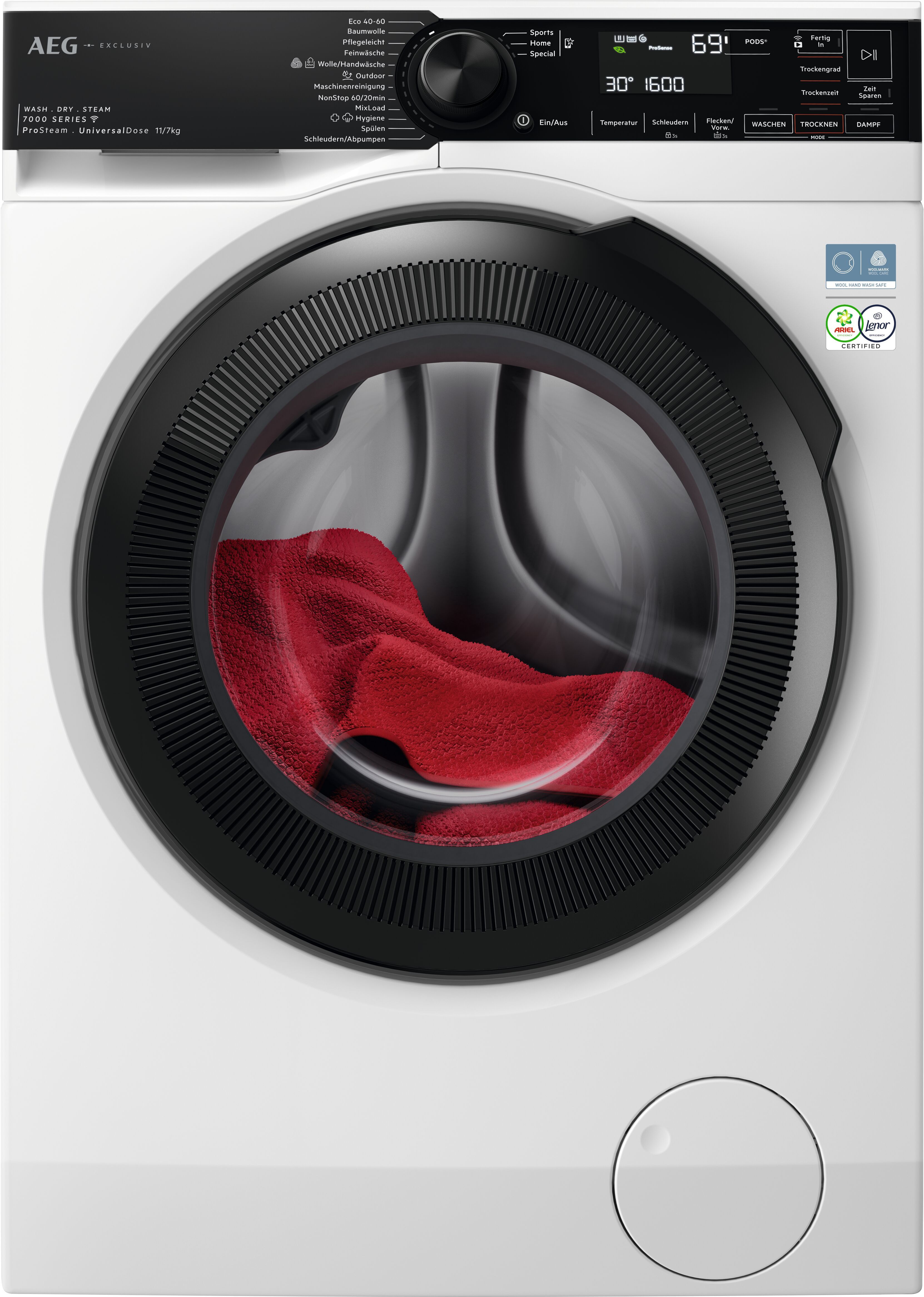 AEG Serie 7000 LWR7E117EX 11 kg 7 kg Kondensations Waschtrockner 1500 U/min 914 611 506