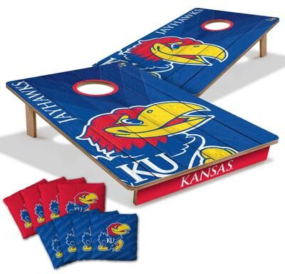 Skip's Garage Kansas Jayhawks NCAA Tailgate Cornhole Board Set