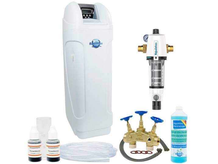 Aquintos Wasseraufbereitung Wasserhahn-Wasserfilter MKC60 TOP-Line Wasserenthärtungsanlage (Set4, Set4), Für Haushalte von bis zu 6 Personen