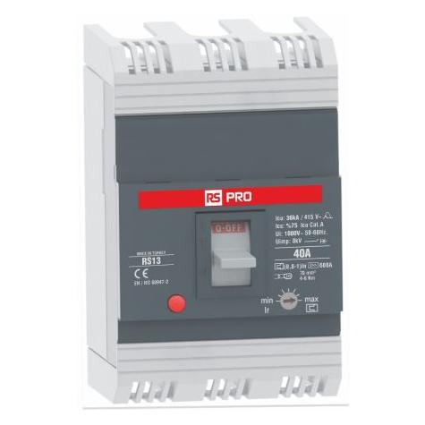 RS PRO RS RS13, Schutzschalter 3-polig, 40A / Absc (683427)