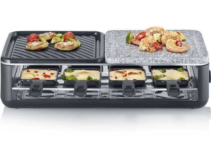SEVERIN Raclette Black Line Lite RG 2366 8 Personen , schwarz, Raclettes, Raclette