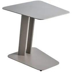 Gartenbeistelltisch Slide, aus pulverbeschichtetem Aluminium, modern, taupe, 50x45 cm