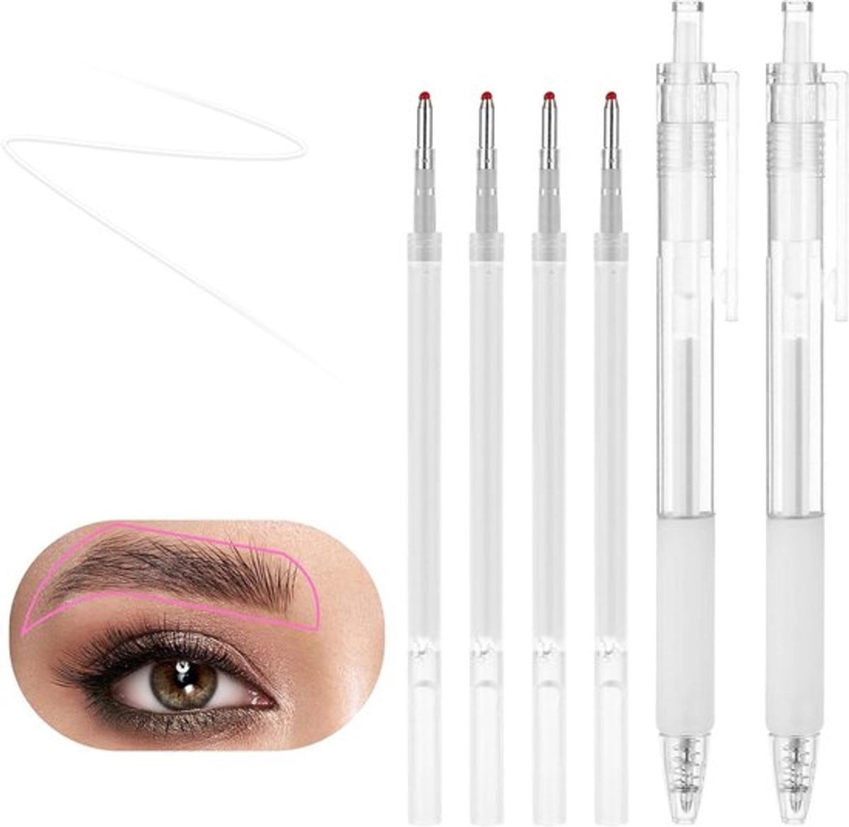 Wenkbrauwen Microblading Mapping Marker met 4 reservevullingen