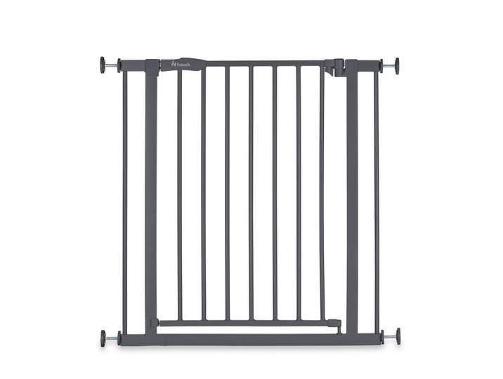Hauck Türschutzgitter Open N Stop 2, Grau, Metall, Kunststoff, 75 - 80x77 cm, Verlängerung erhältlich, Babysicherheit, Treppenschutzgitter