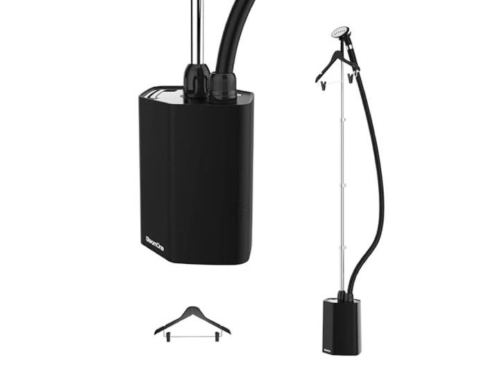 SteamOne Daily Steamer Défroisseur Vertical Noir 1800W - 1\,8L Steamer Vertical\, 1800W\, Réservoir 1\,8L\, 45min Autonomie\, Prêt en 60s\, Système Anticalcaire\, Compact\, EUHG100B