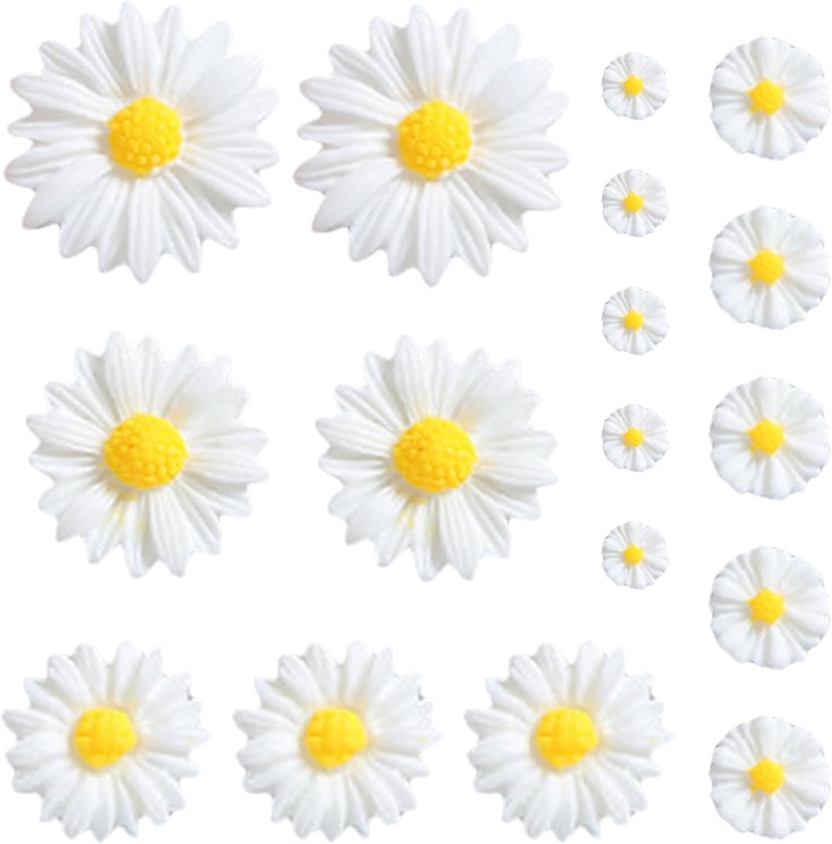 50 stuks Miniatuur kunstmatige madeliefjes voor cake decoratie