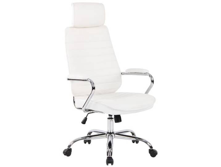 CLP Fauteuil de bureau Rako en cuir véritable Couleur:blanc