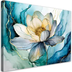 WANDBILD blume aquarell abstraktion