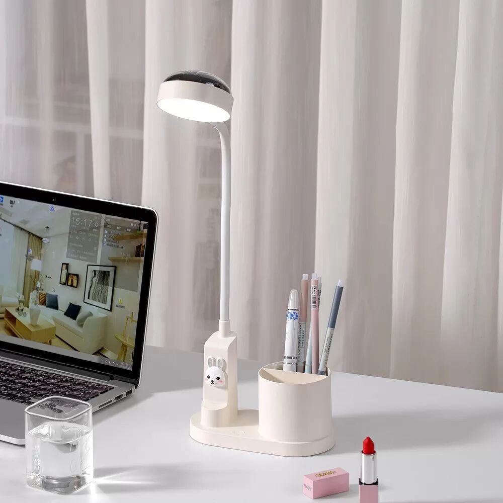 INF Lampe de Bureau Projecteur avec Porte-Stylo: Dégradé RGB, Luminosité Réglable Blanc