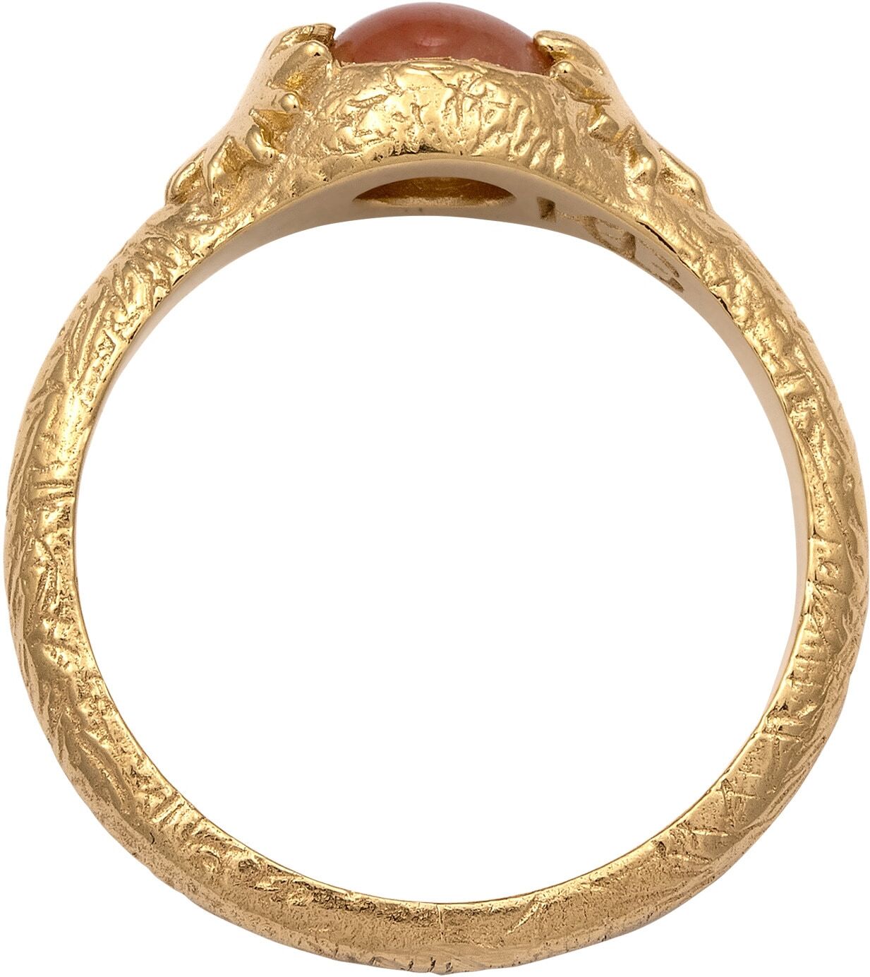 Silberring HAZE & GLORY "Ring Sonnenstein Orange 925 Sterling Silber - Sun Whisper" Gr. 56, gold, Fingerringe, Damen, 56, Silber 925 (Sterlingsilber), Silberring