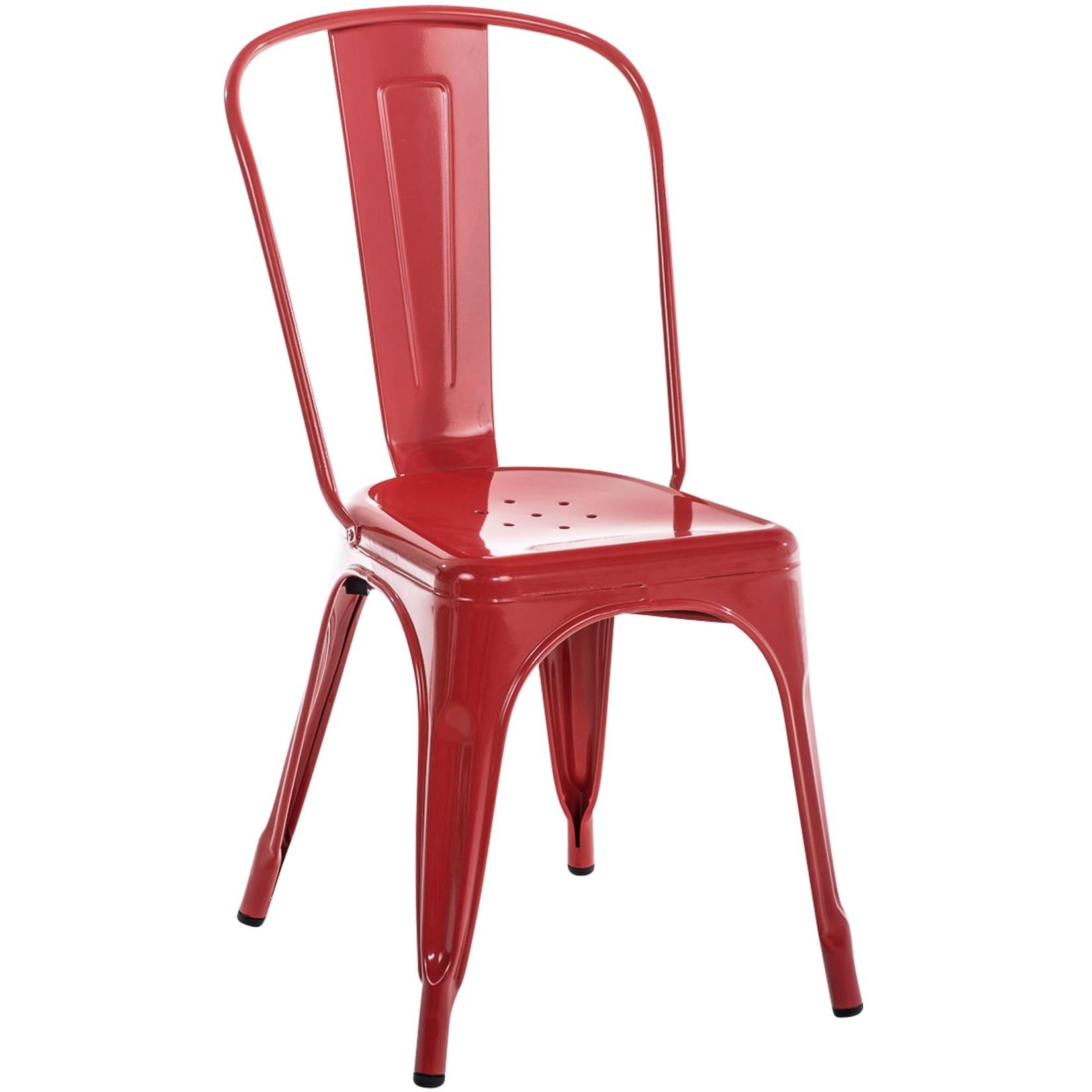 CLP Stapelstuhl Metall mit Lehne Benedikt, Bistrostuhl stapelbar für Gastronomie und Küche, Design-Stuhl robust belastbar bis 200 kg