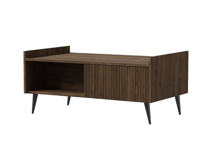 Compleo Couchtisch 100 cm breit MODE, Modern Kaffeetisch für Wohnzimmer, Kaschmir, Nussbaum oder Eiche