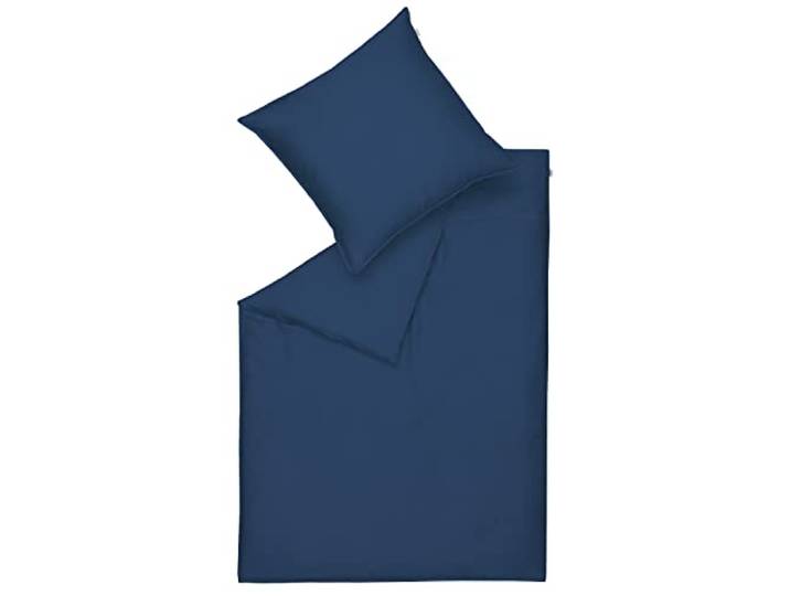 Beddengoed Pure 155x220 Navy - Beddengoed Katoen - Beddengoedset met kussensloop 2-delig - Kussensloop 80x80