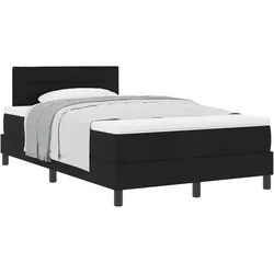 vidaXL Boxspringbett mit Kopfteil Schwarz 120 x 190 cm Stoff