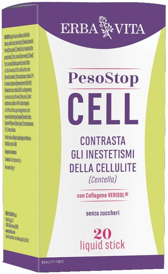Peso Stop Cell Erba Vita 20 Stick - Integratore per Cellulite e Benessere Corporeo