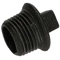 Temperguss Fitting schwarz Stopfen mit Rand 1/2"