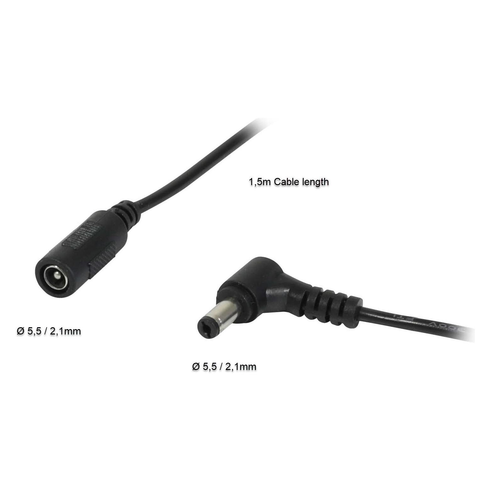 Allnet Ersatznetzteil zbh. Hohlbuchse -> Hohlstecker Adapterkabel Verlängerung 5,5mm x 2,1mm -> 5,5 (ALL-Adapt-Ext5.5-3000)