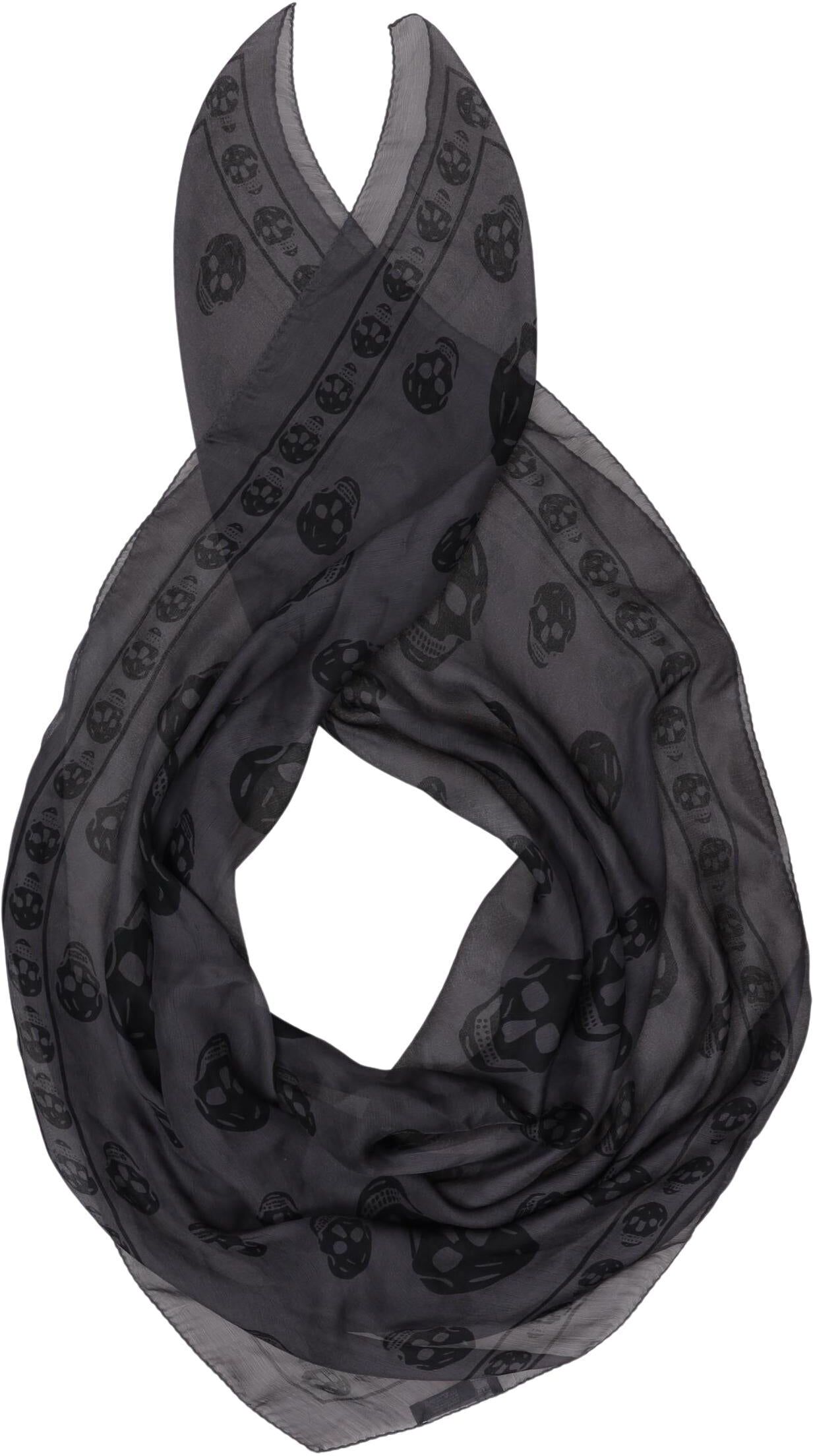 Alexander McQueen Damen Schal oder Tuch, Grau, Seide - Second Hand