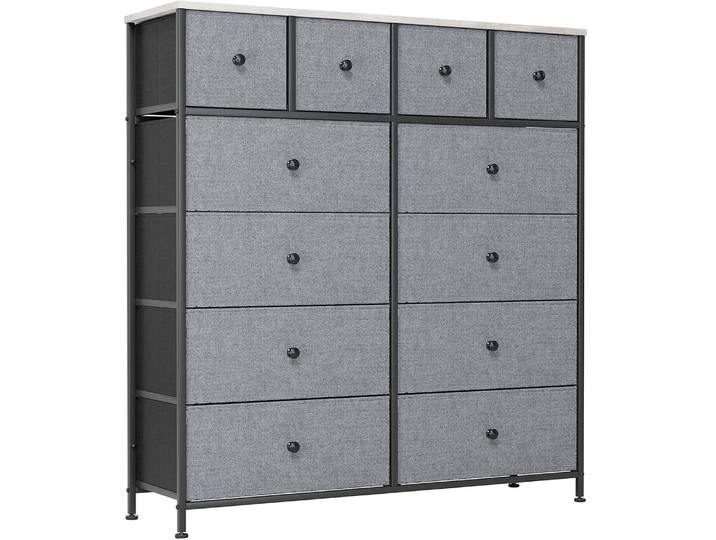 Homfa Commode de rangement, commode à 12 tiroirs en tissu, buffet, armoire de rangement pour chambre à coucher, couloir