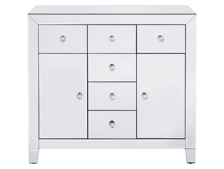Commode Luxury argent 2 portes 6 tiroirs Kare Design