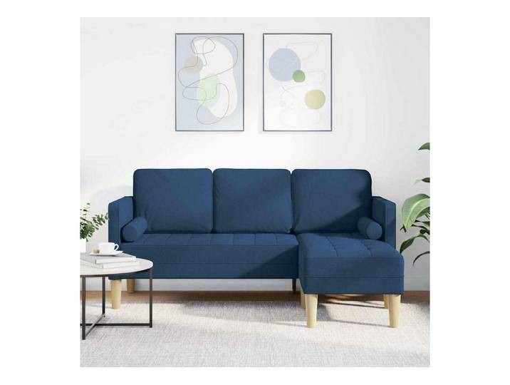 LuxusKollektion Ecksofa Ecksofa L Form Sofa Set Stoff 173x131x67cm Blau L-förmiges Sofa