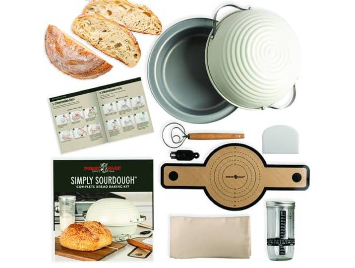 Nordic Ware Simply Sourdough Sauerteig-Backset, 9-teiliges Starter-Set