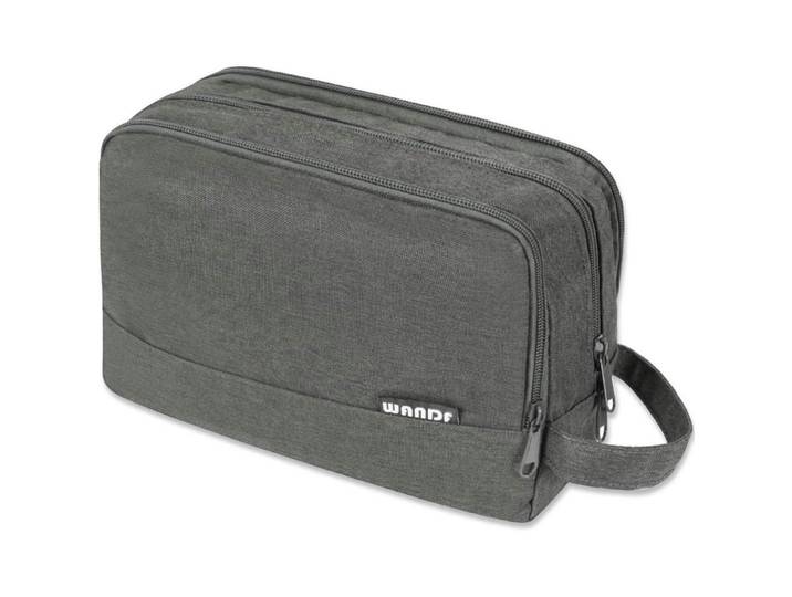 Kulturbeutel als Kosmetiktasche und Toilettenorganizer, grau, Grau, 5x2x5 cm, Badaccessoires, Kosmetikdosen