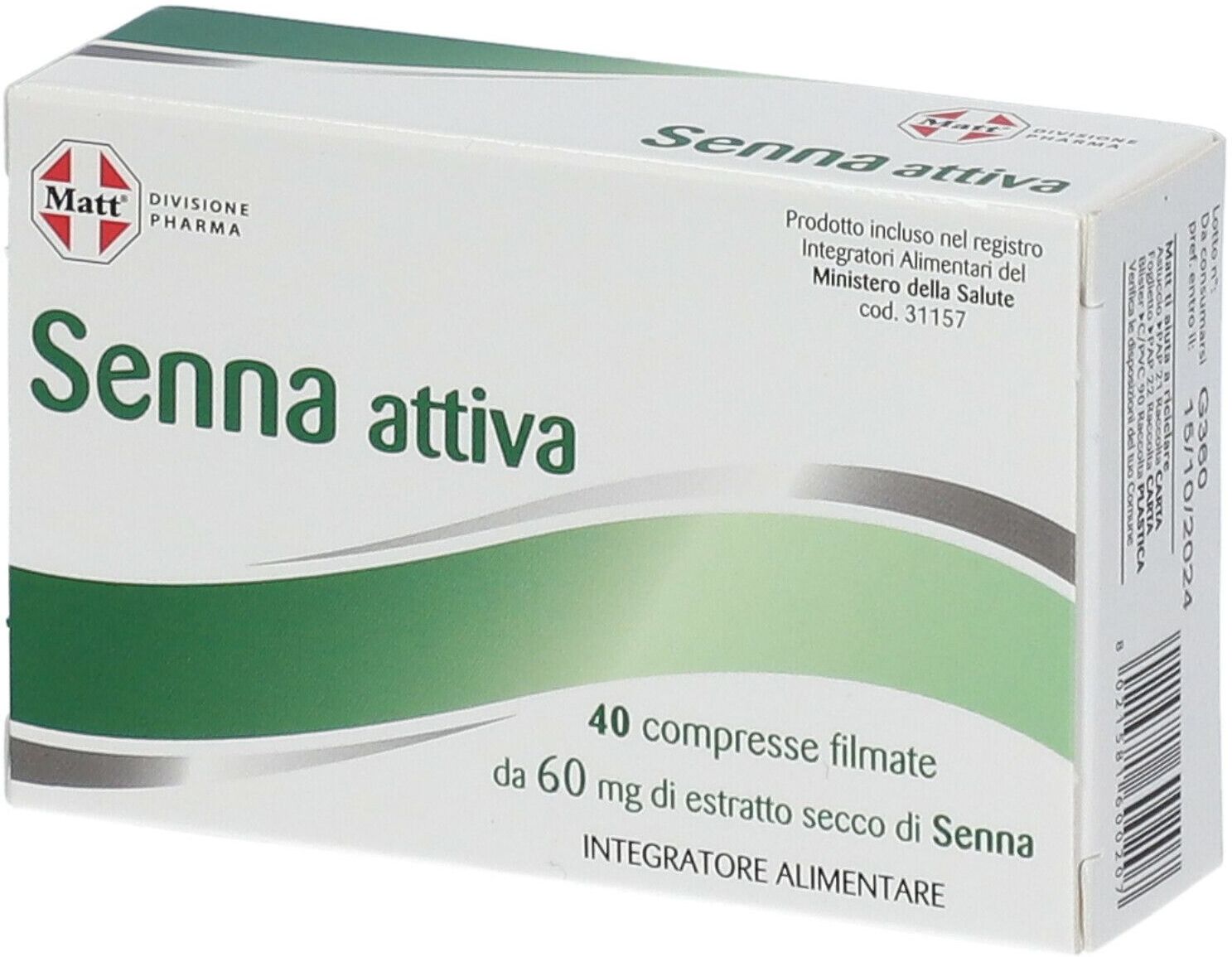 A&D SpA Gruppo Alimentare Diet Matt Pharma, Senna Attiva, 40 Compresse