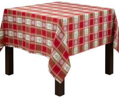 Saro Lifestyle Plaid Jacquard Christmas Tablecloth
