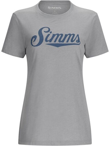 Simms Womens Crew Logo T-Shirt  - Medium-Cinder Heather