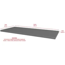Arbeitsplatte 140cm 38mm Anthrazit matt Küche Nessa Scandi Old Style Ava-AR Luna