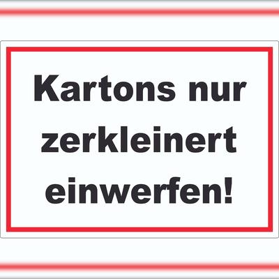 HB-Druck Kartons nur zerkleinert entsorgen Aufkleber A2 (420x594mm)