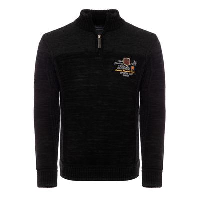 Strickpullover CARISMA "CARISMA Pullover", Herren, Gr. S, schwarz, Obermaterial: 100% Polyacryl PAN., uni, regular fit, Pullover Strickpullover, Premium Strickpullover
