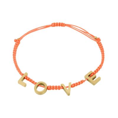 Freundschaftsarmband ADELIA´S "LIVAYA LIVAYA Armband Freundschaftsarmband mit LOVE-Buchstaben", orange, Armbänder, Damen, Polyester, Trendig mit geflochtener Kordel und LOVE-Buchstaben