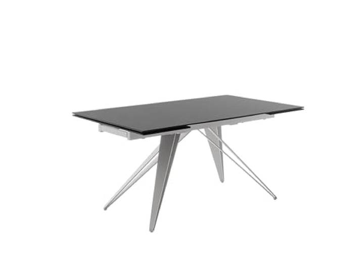 Robas Lund NEMURO Esstisch, Ausziehbar 160-240cm, Schwarz, B/H/T: 160/76/90cm, 113,7kg, Sicherheitsglas satiniert, Metallgestell, Innenbereich, Made in China