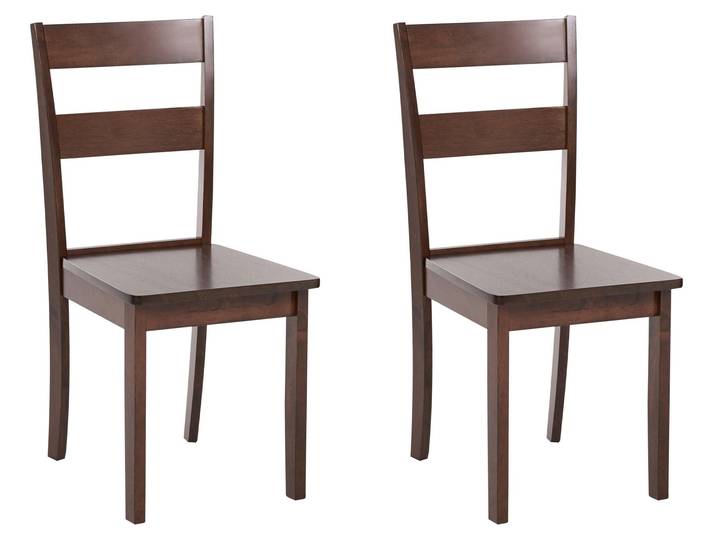 BELIANI Stuhl 2er Set Dunkelbraun Esszimmer Küche Holz