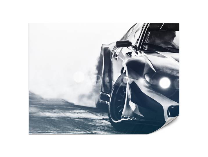 FOTOTAPETE für Jugendzimmer Drift Sportwagen Action 200x140