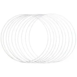 Rayher 10-tlg. Metallringe-Set beschichtet 20 cm weiß
